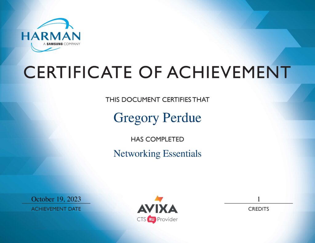 AMX Networking Essentials Certification