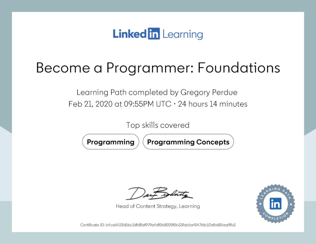 Become a Programmer Foundations Certificate