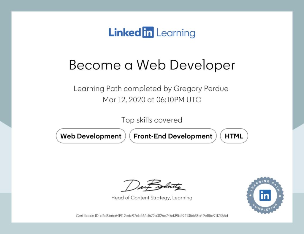 Become a Web Developer Certificate