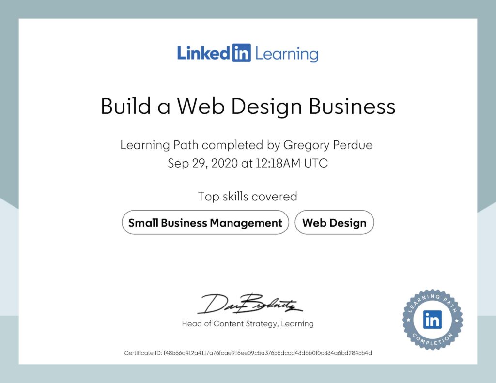 Build a Website Business Certification