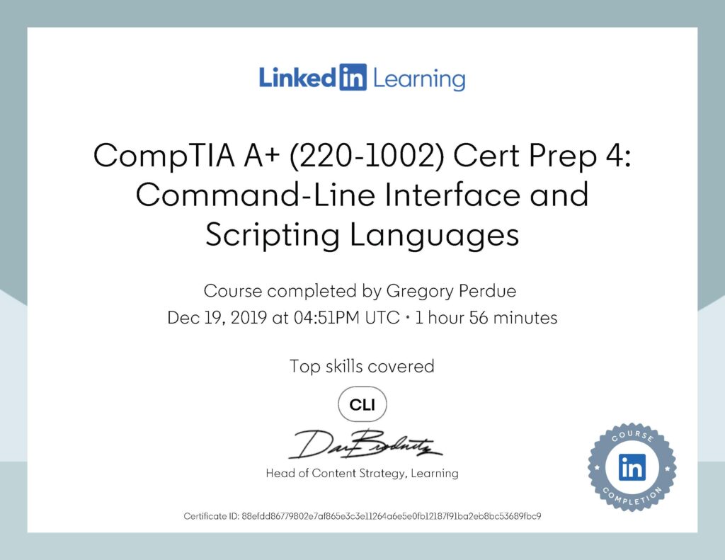 CompTIA A 2201002 Cert Prep 4 Command Line Interface and Scripting Languages Certification