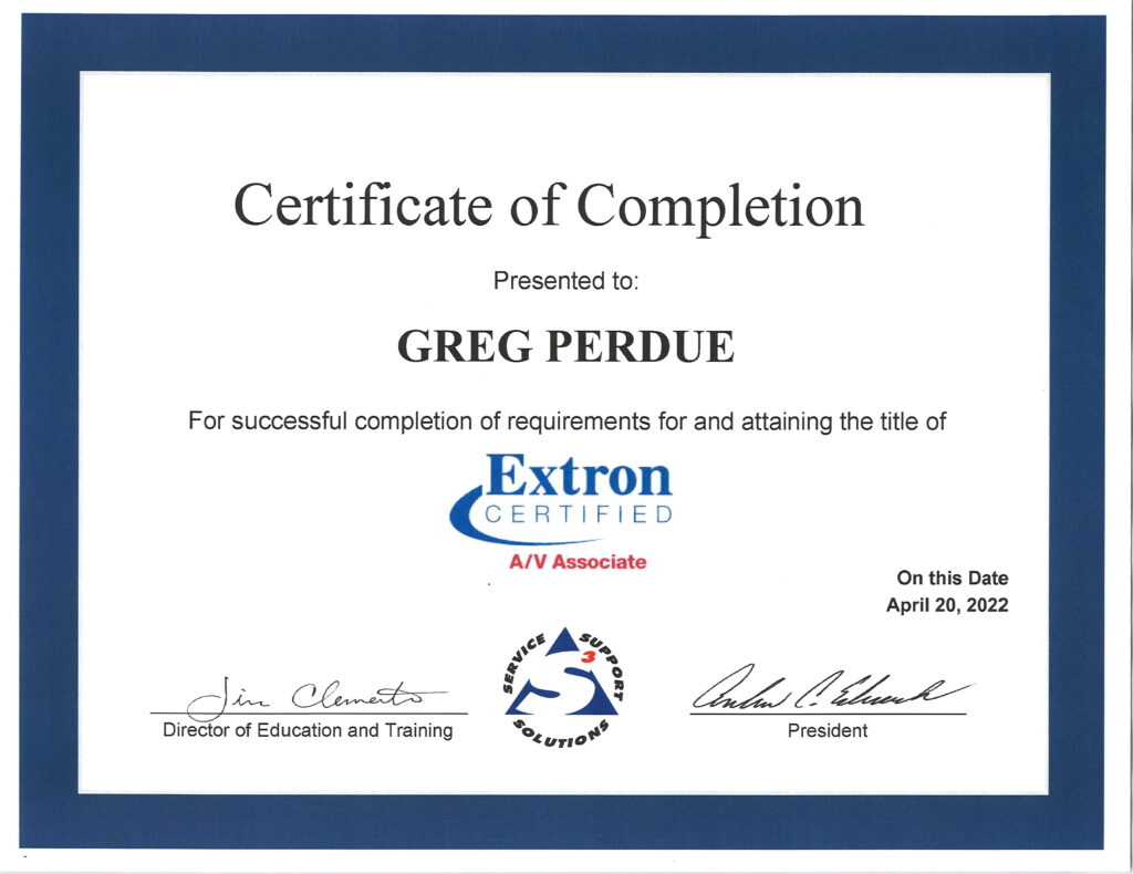Extron AV Associate Certification