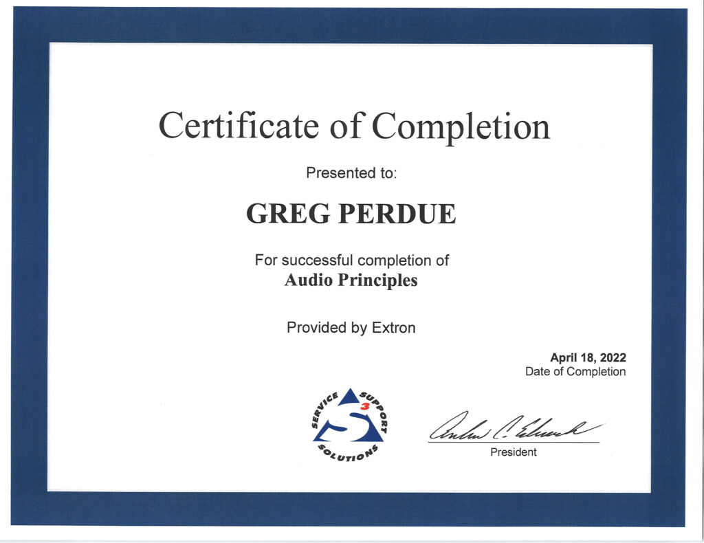 Extron Audio Principles Certification