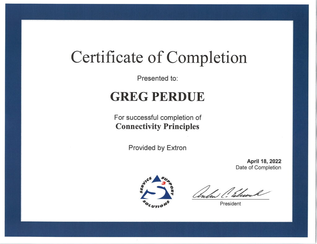 Extron Connectivity Principles Certification