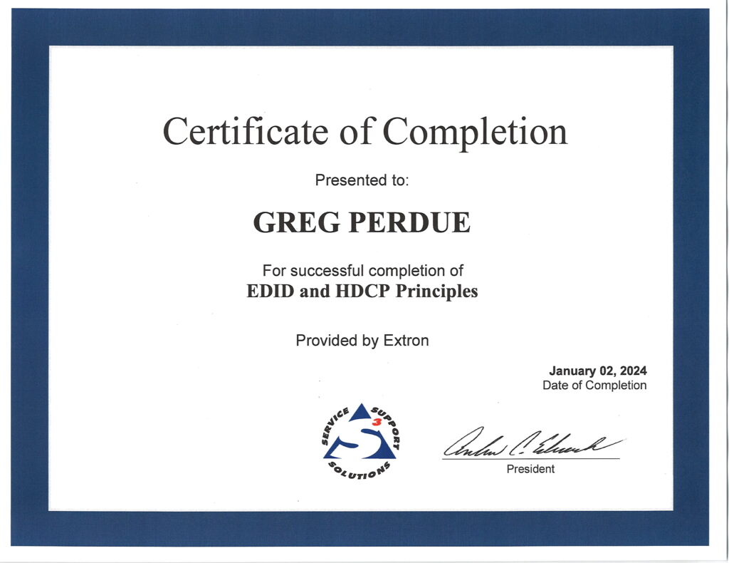 Extron EDID and HDCP Principles Certification