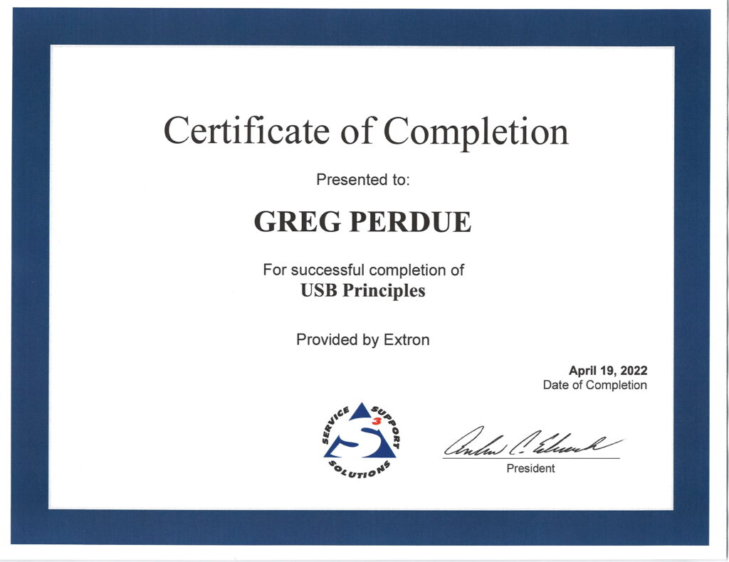 Extron USB Principles Certification