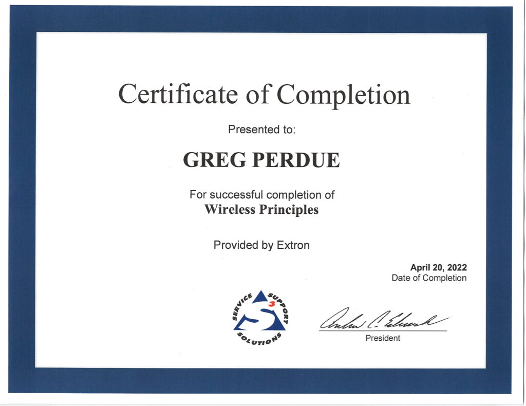 Extron Wireless Principles Certification