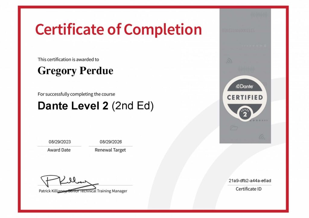 2nd Edition Dante Level 2 Certificate